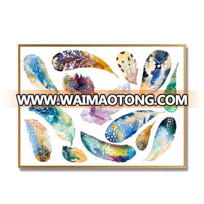 Watercolour Feather Canvas Art Nordic Home Decor Wall Painting