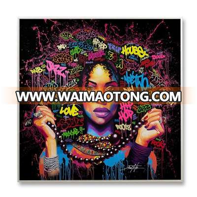 Abstract Waterclour African Women Stretched Canvas Art Wall Decor Printed Painting