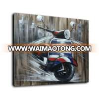 Newest Original Art Picture Handmade Oil Painting Motorbike Wall Decoration