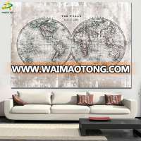 Digital Print World Map Canvas Wall Art Painting On Canvas